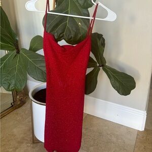 Red sparkly windsor dress